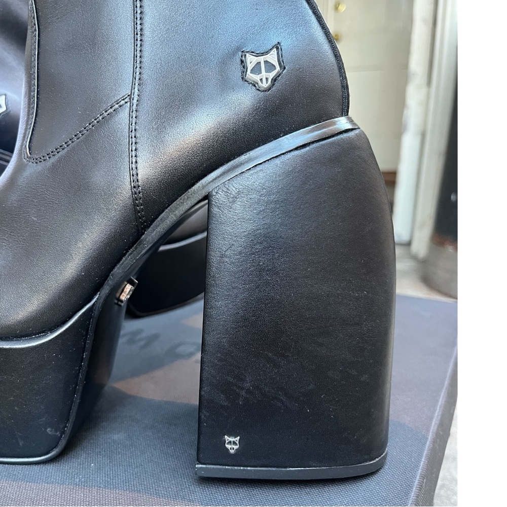 Naked Wolfe Jailbreaker Chunky AF  Black Platform Ankle Boots size 9 - Picture 6 of 11